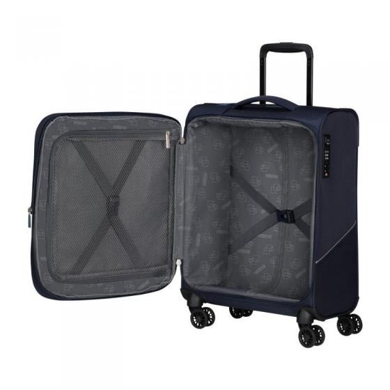 Maleta de Cabina American Tourister SummerRide Spinner 55cm/ 55x40x23cm/ 4 Ruedas/ Azul Marino