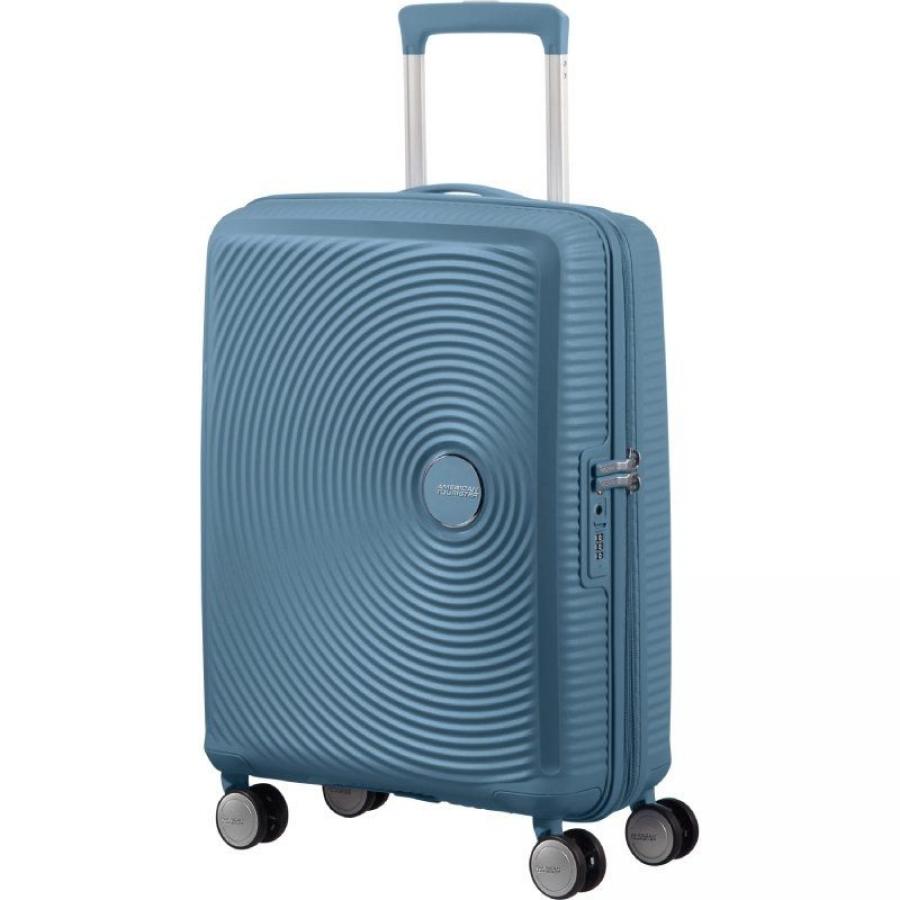 Maleta de Cabina American Tourister SoundBox Spinner 55cm/ 55x40x20cm/ 4 Ruedas/ Azul Piedra