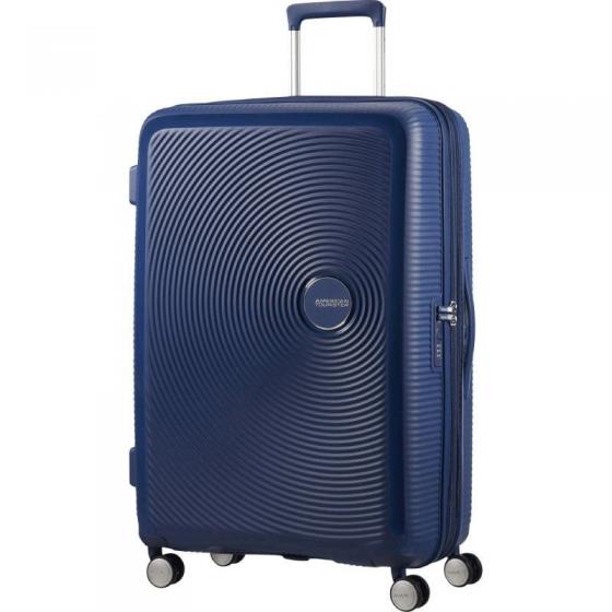 Maleta Grande American Tourister SoundBox Spinner 77cm/ 77x51.5x29.5cm/ 4 Ruedas/ Azul Marino