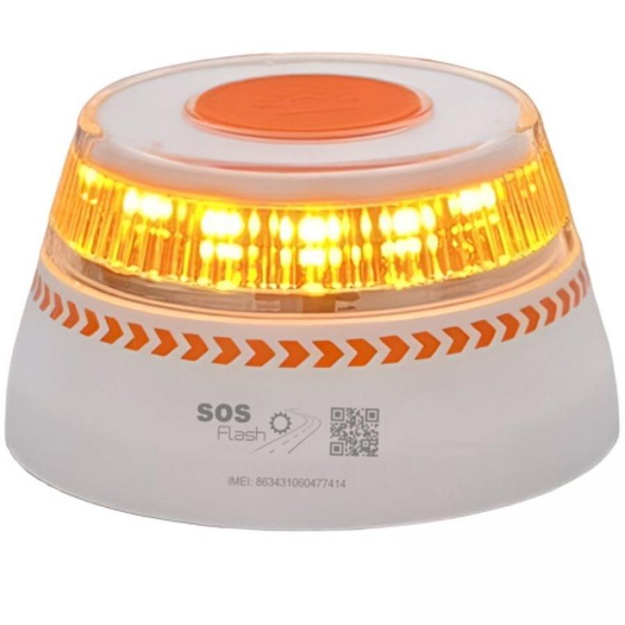 Luz baliza de emergencia para coche SOS Flash V16 Connected IoT BAL/2/ Homologada/ Base Imantada/ Geolocalizable/ Funciona a Pil