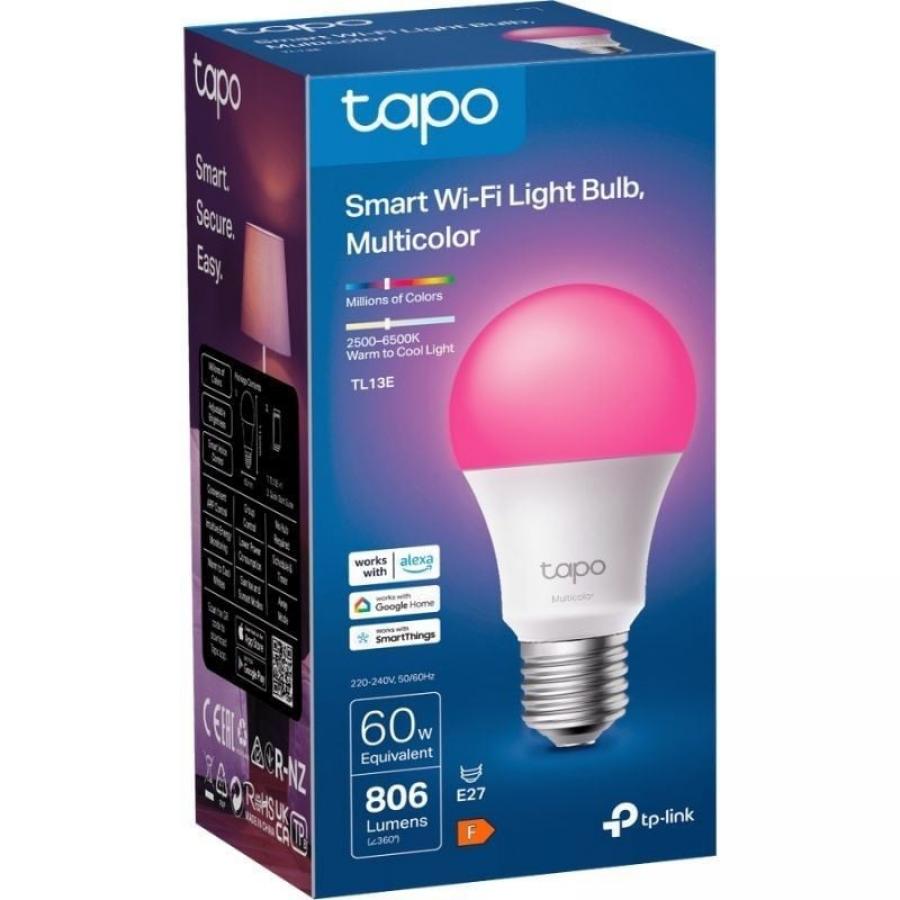 Bombilla Inteligente TP-Link Tapo TL13E/ Casquillo E27/ 8.3W/ 806 Lúmenes/ 2500 - 6500K