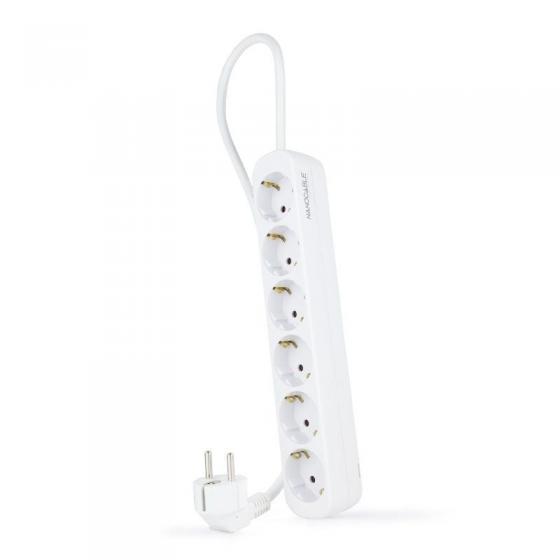 Regleta Nanocable 10.37.0006-NS/ 6 Tomas de Corriente/ Cable 1.4m/ Blanca