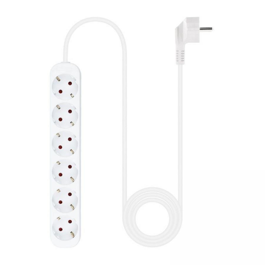 Regleta Nanocable 10.37.0006-NS/ 6 Tomas de Corriente/ Cable 1.4m/ Blanca