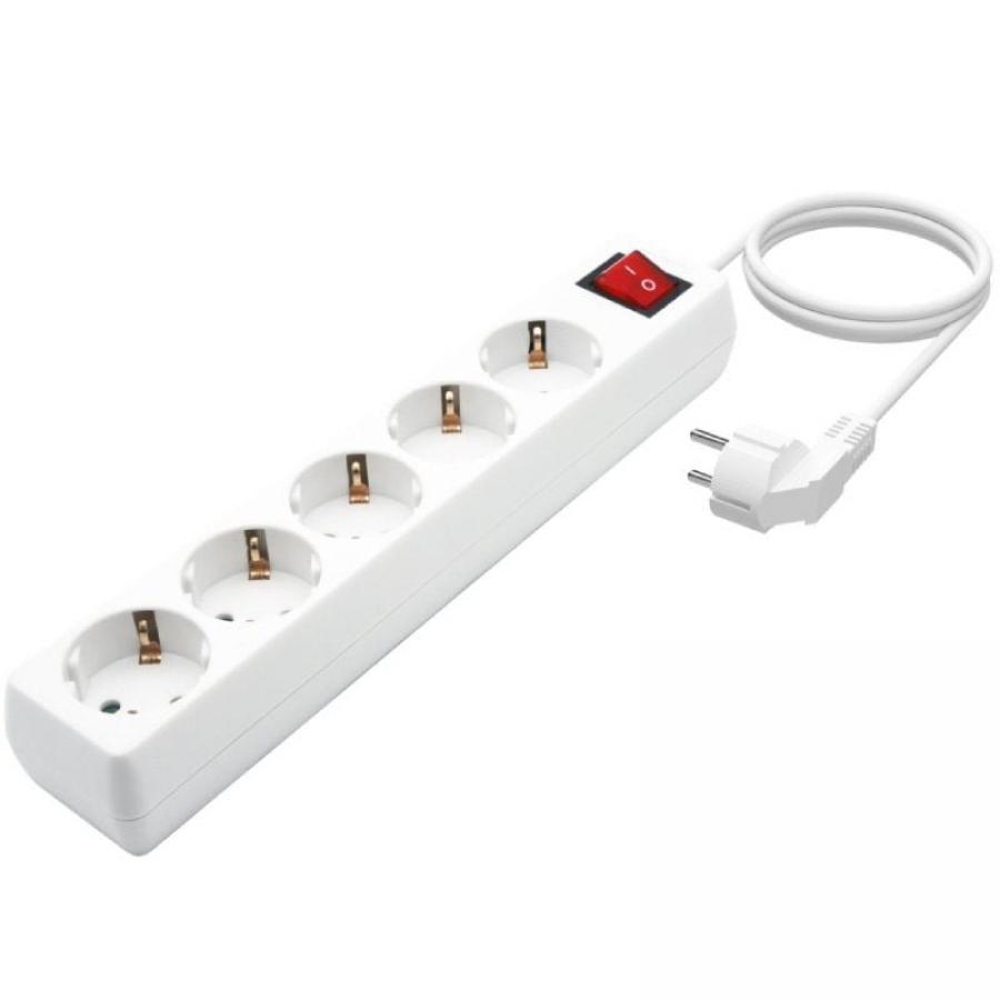 Regleta con Interruptor Aisens A154-0651/ 5 Tomas de Corriente/ Cable 1.4m/ Blanco