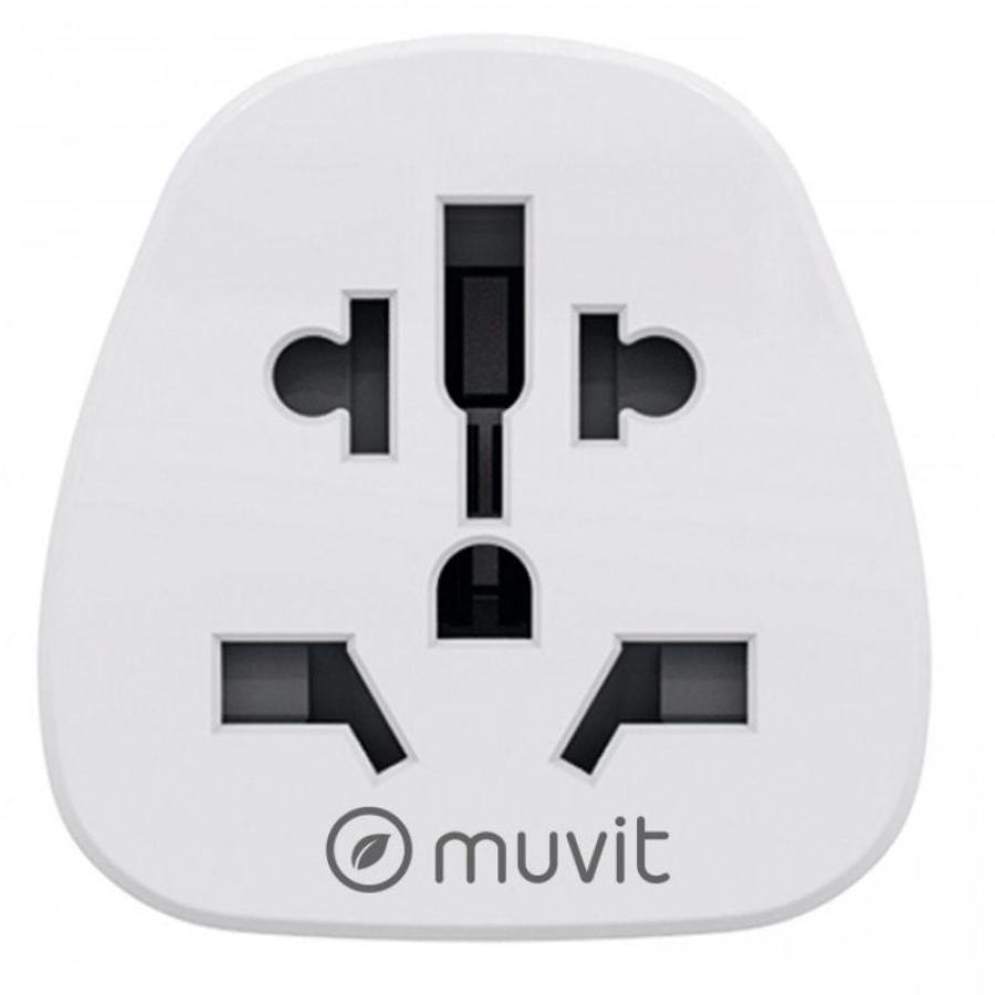 Enchufe Universal Muvit For Change MCADP0007/ 1 Toma de Corriente/ Blanco