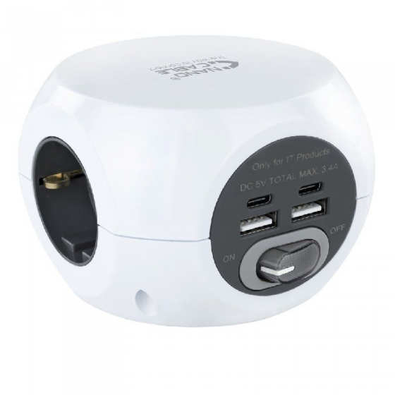 Base de 3 enchufes Nanocable 10.37.0001 4 Tomas USB