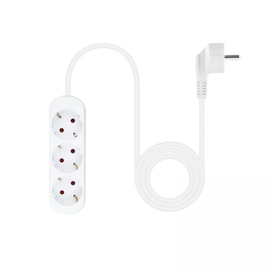 Regleta Nanocable 10.38.0003-NS/ 3 Tomas de Corriente/ Cable 1.4m/ Blanca