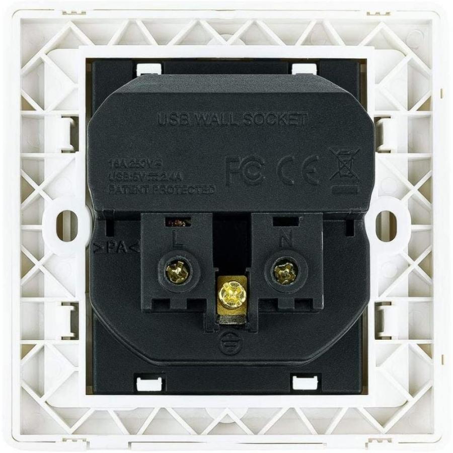 Roseta de Pared Nanocable 10.35.0010/ 1 Schuko/ 2 USB