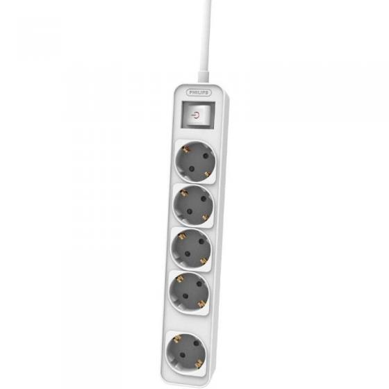 Regleta con Interruptor Philips CHP2154W/12/ 5 Tomas de corriente/ Cable 1.5m/ Blanco
