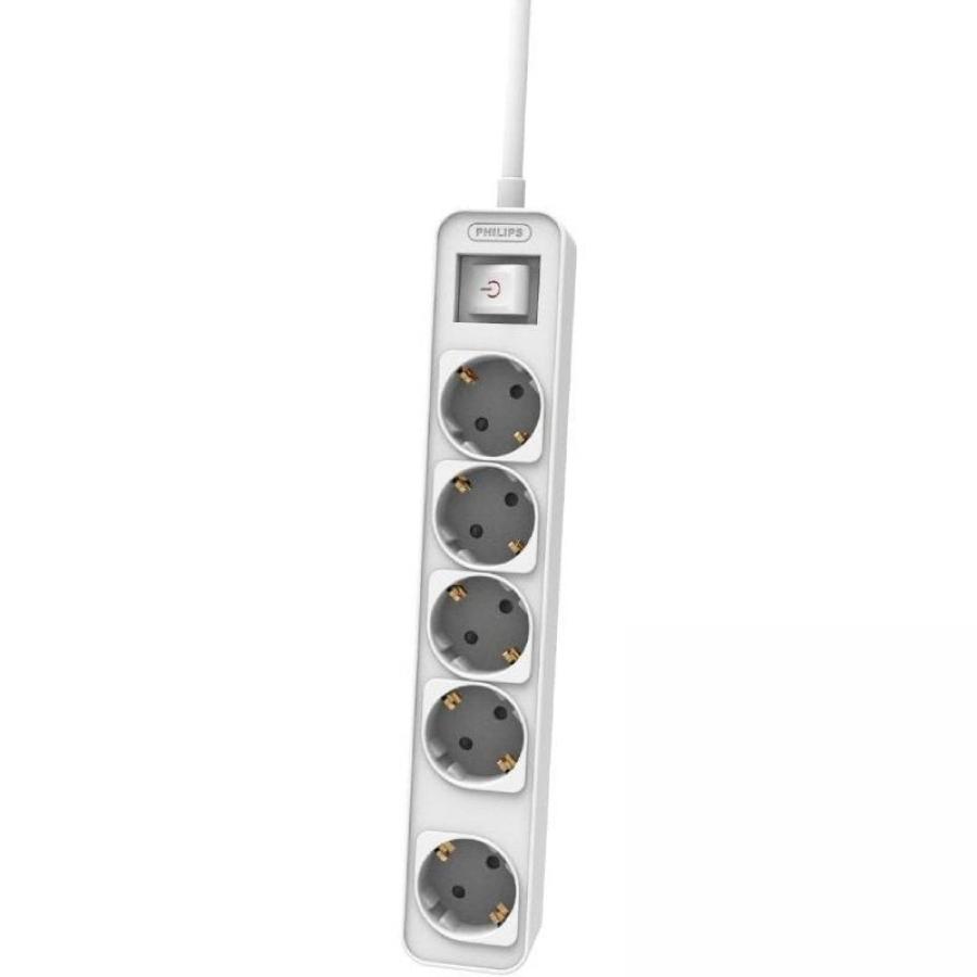 Regleta con Interruptor Philips CHP2154W/12/ 5 Tomas de corriente/ Cable 1.5m/ Blanco