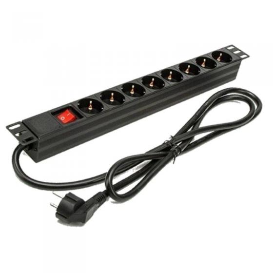 Regleta con Interruptor Phasak BNS 1518 8 Tomas de Corriente Negro