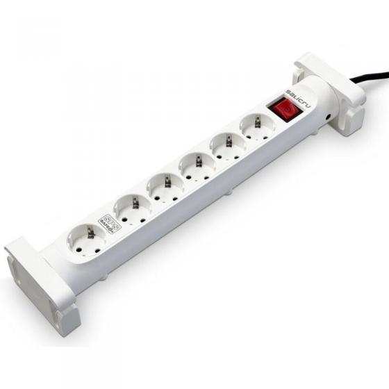 Regleta con interruptor Salicru SAFE 6S/ 6 Tomas de corriente/ Cable 1.4m/ Blanca