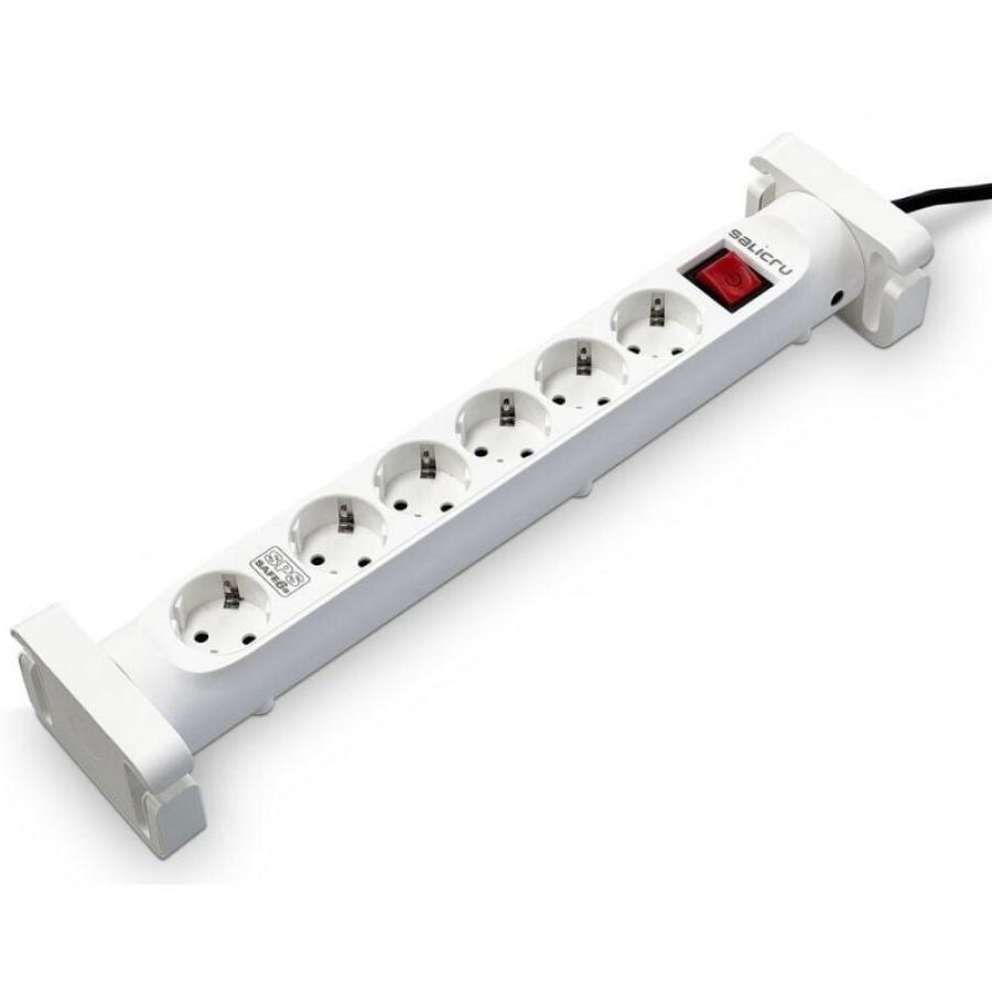 Regleta con interruptor Salicru SAFE 6S/ 6 Tomas de corriente/ Cable 1.4m/ Blanca