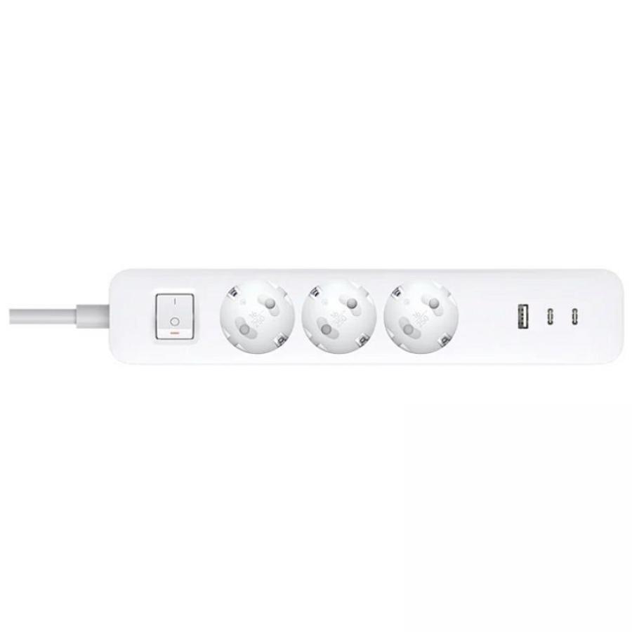 Regleta con Interruptor Xiaomi 20W Power Strip/ 3 Tomas de Corriente/ 1 USB/ 2 USB Tipo-C/ Cable 1.4m/ Blanca