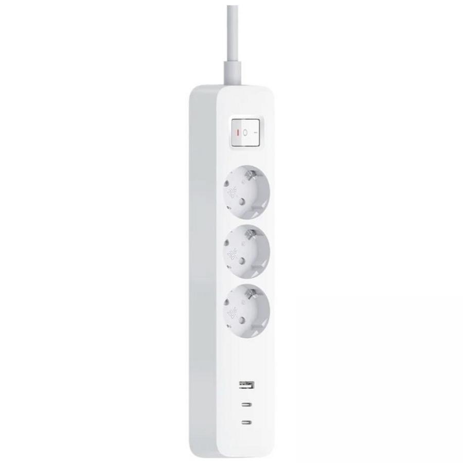 Regleta con Interruptor Xiaomi 20W Power Strip/ 3 Tomas de Corriente/ 1 USB/ 2 USB Tipo-C/ Cable 1.4m/ Blanca