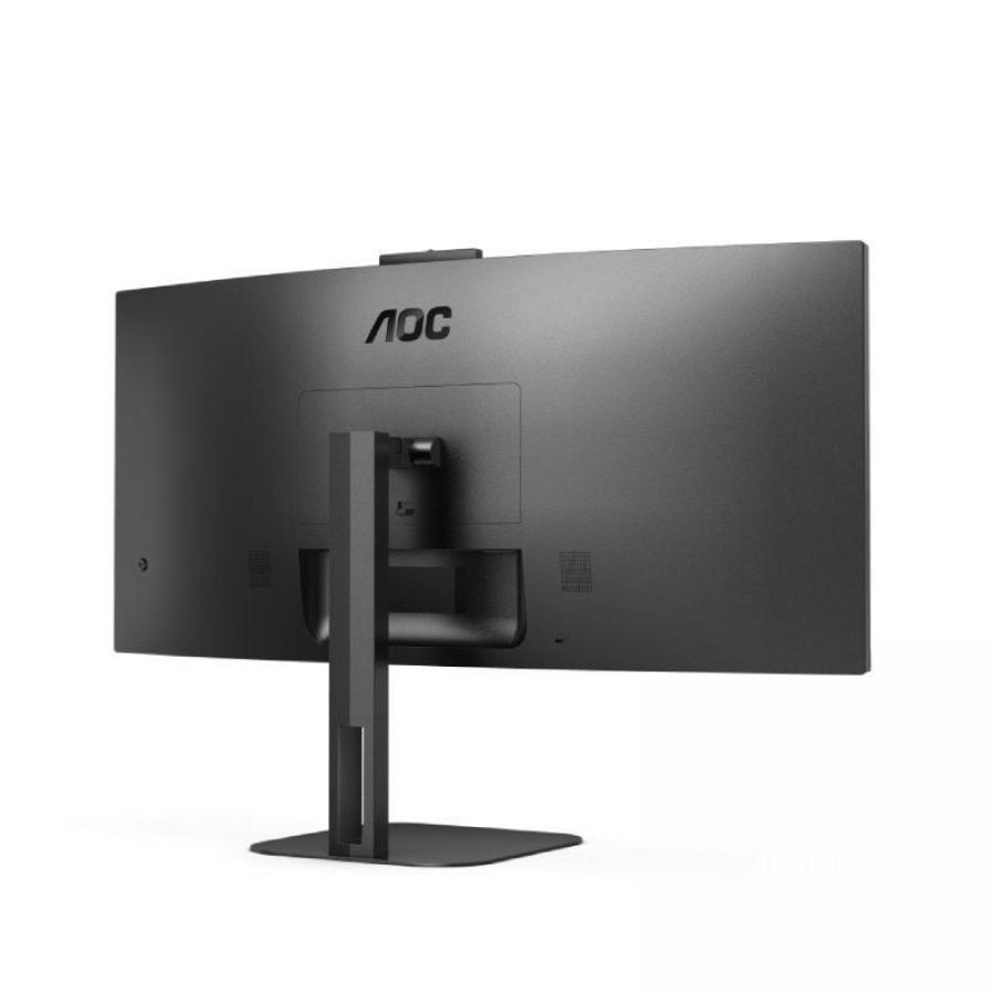 Monitor Profesional Curvo Ultrapanorámico AOC CU34V5CW/BK 34'/ UWQHD/ Webcam/ Multimedia/ Regulable en altura/ Negro