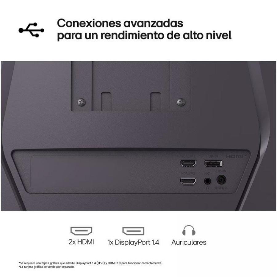 Monitor Gaming Curvo LG UltraGear 32G600A-B 31.5'/ QHD/ 1ms/ 180Hz/ VA/ Regulable en altura/ Negro
