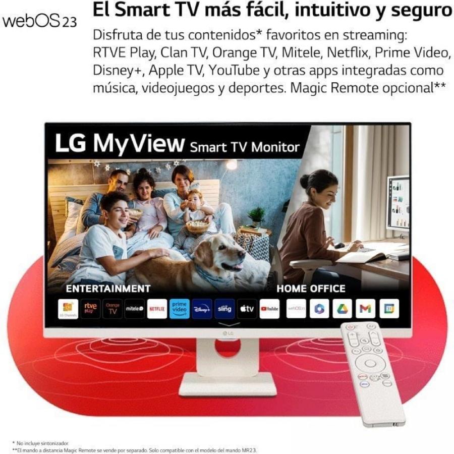 Smart Monitor LG MyView 32SR50F-W 31.5'/ Full HD/ Multimedia/ Smart TV/ Blanco