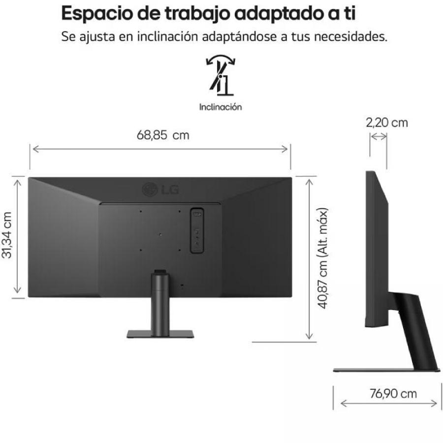 Monitor Profesional Ultrapanorámico LG UltraWide 34U511A-B 34'/ UWFHD/ Negro
