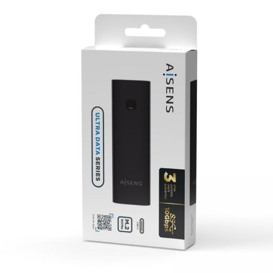 Caja Externa para Disco SSD M.2 NVMe Aisens ASM2-020B/ USB 3.2 Gen2/ Sin Tornillos