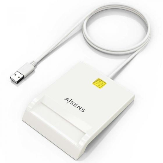 Lector de DNI y Tarjetas Aisens ASCR-SN07-W/ USB 2.0/ Blanco