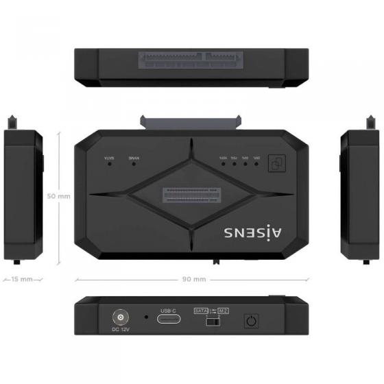 Docking Station para SSD M2 SATA/NVMe Aisens ASDS-M2SATA04B
