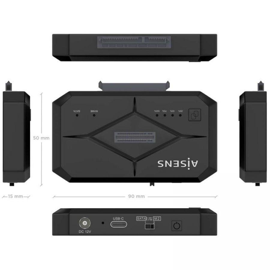 Docking Station para SSD M2 SATA/NVMe Aisens ASDS-M2SATA04B