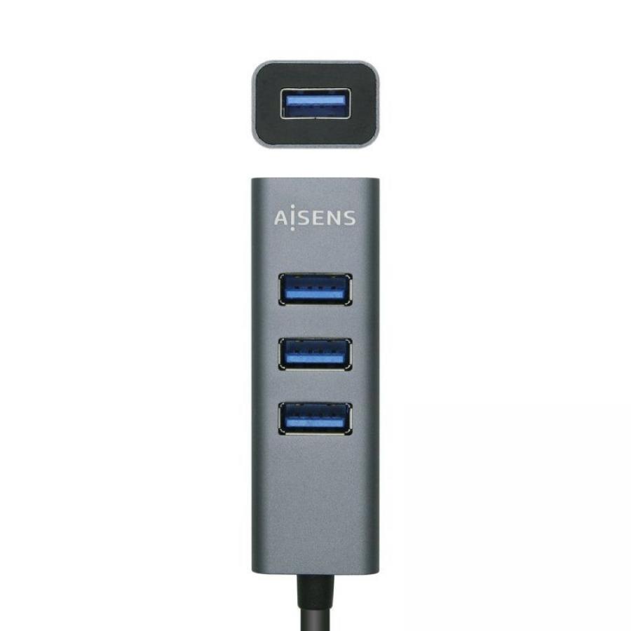 Hub USB 3.0 Aisens A106-0507/ 4xUSB/ Gris