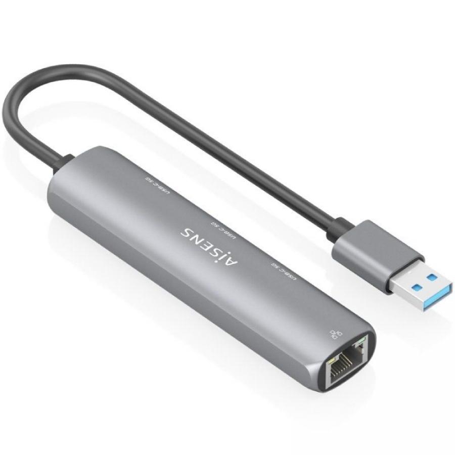 Hub USB Aisens ASUC-4P037-GR/ 3xUSB Tipo-C/ 1xRJ45/ Gris