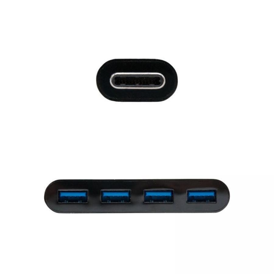 Hub USB Tipo-C Nanocable 10.16.4401-BK / 4xUSB