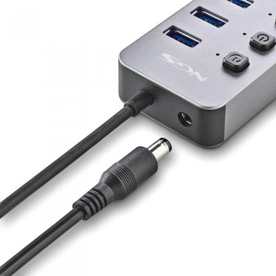Hub USB NGS IHUB10/ 10xUSB 3.0/ Gris