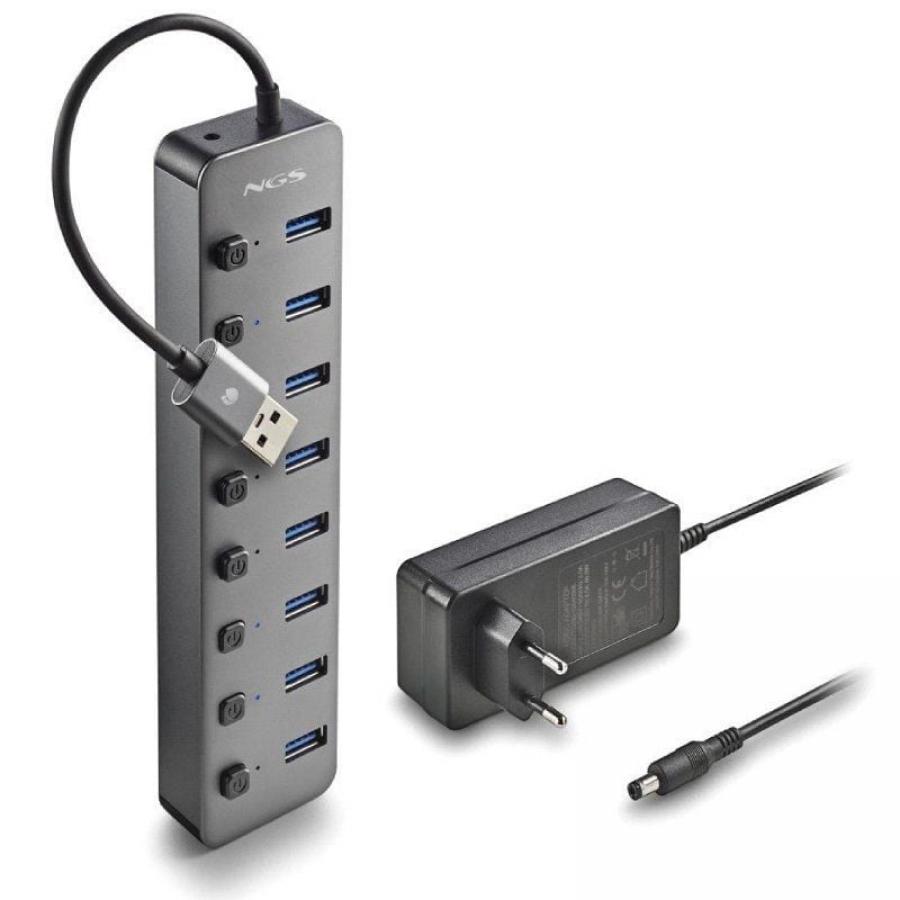 Hub USB NGS IHUB8 / 8xUSB 3.0/ Gris