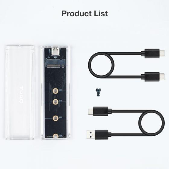 Caja Externa para Disco SSD M.2 NVMe TooQ TQE-2200/ USB 3.1 Gen2/ Sin tornillos