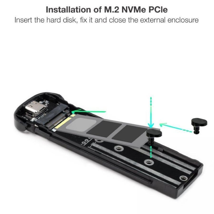 Caja Externa para Disco SSD M.2 NVMe TooQ TQE-2201BL/ USB 3.1 Gen1/ Sin tornillos