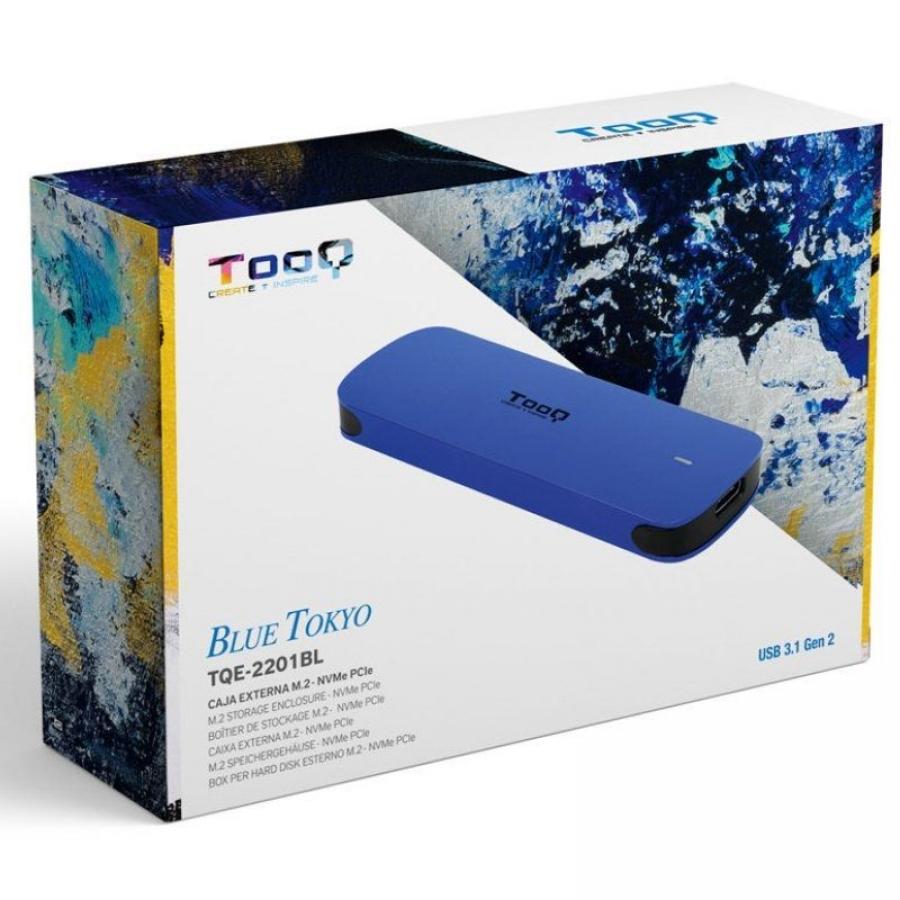Caja Externa para Disco SSD M.2 NVMe TooQ TQE-2201BL/ USB 3.1 Gen1/ Sin tornillos
