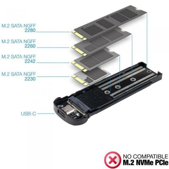 Caja Externa para Disco SSD M.2 TooQ TQE-2202BR/ USB 3.1 Gen1/ Sin tornillos