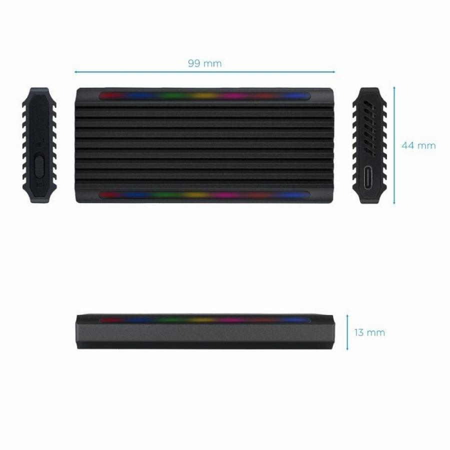 Caja Externa para Disco SSD M.2 NVMe TooQ TQE-2222B/ USB 3.1 Gen2/ Sin tornillos
