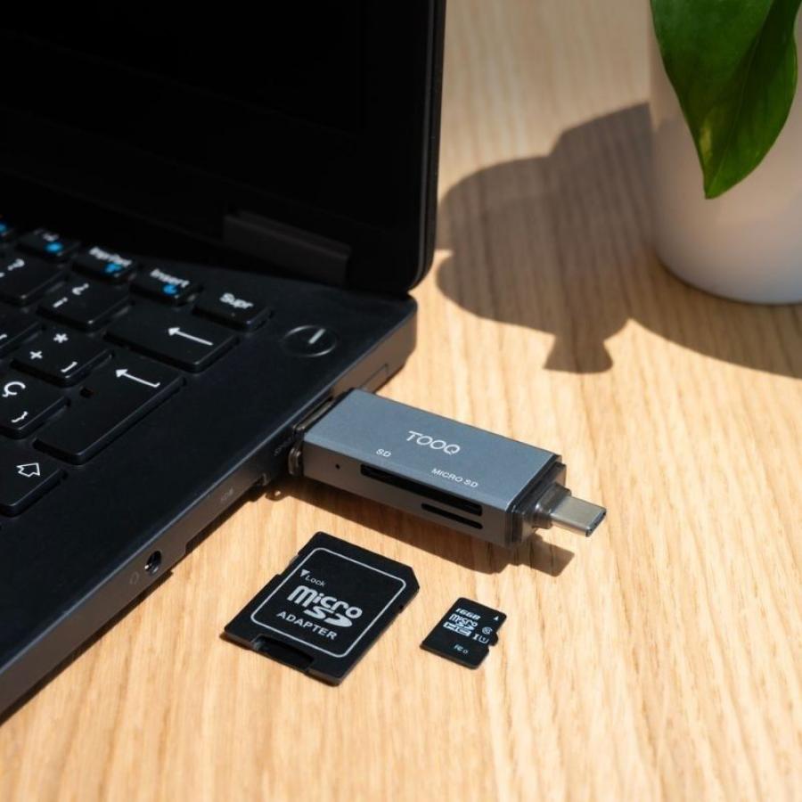 Lector de Tarjetas Externo TooQ TQR-3001G/ USB 3.0 y USB Tipo-C