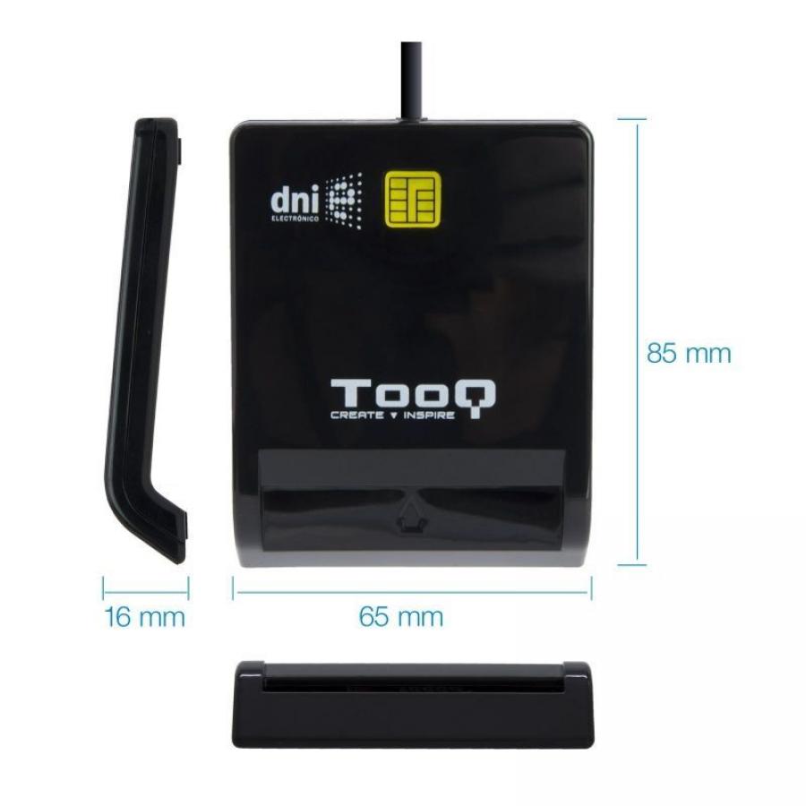 Lector de DNI TooQ TQR-210B/ USB 2.0/ Negro