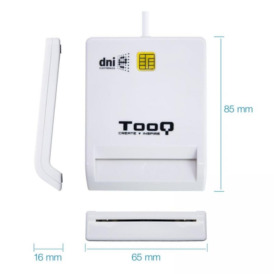 Lector de DNI TooQ TQR-210W/ USB 2.0/ Blanco