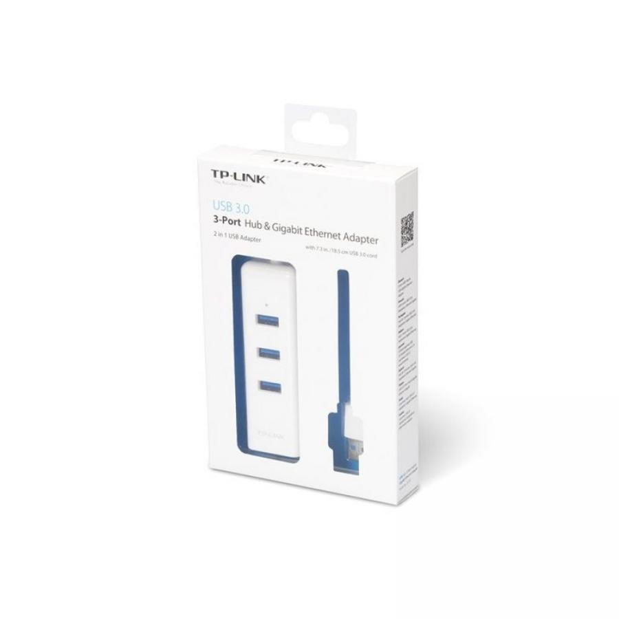 Hub USB 3.0 TP-Link UE330/ 3xUSB/ 1xRJ45/ Blanco
