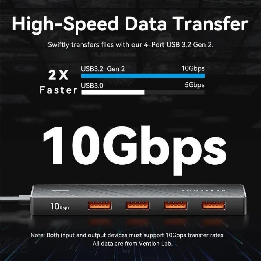 Hub USB 3.2 Vention CHJBB/ 4xUSB/ 1xUSB Tipo-C