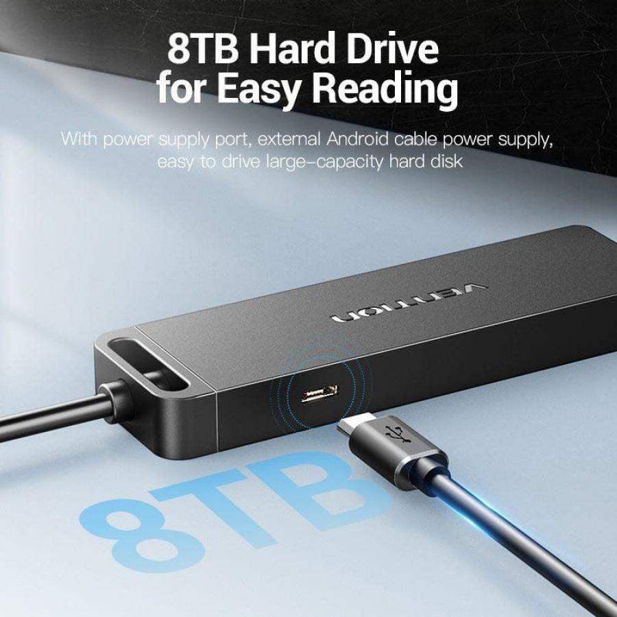 Hub USB 2.0 Vention CHMHB/ 4xUSB/ 1xMicroUSB PD