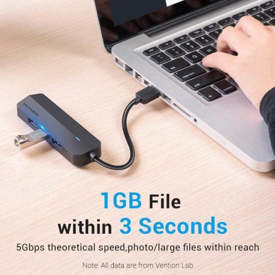 Hub USB 3.0 Vention CHNBB/ RJ45/ 3xUSB/ 1xMicroUSB PD