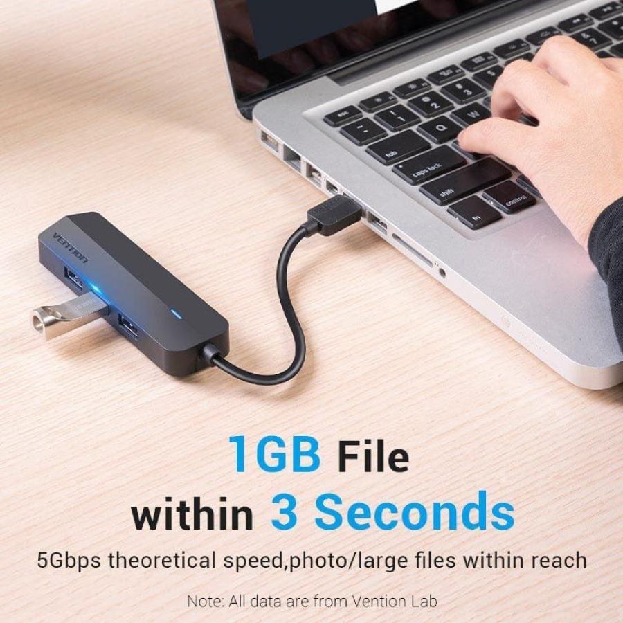 Hub USB 3.0 Vention CHNBB/ RJ45/ 3xUSB/ 1xMicroUSB PD
