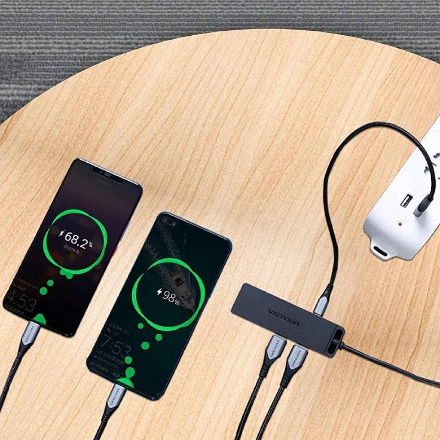 Hub USB Tipo-C Vention TGKBB/ 4xUSB/ 1xMicroUSB PD
