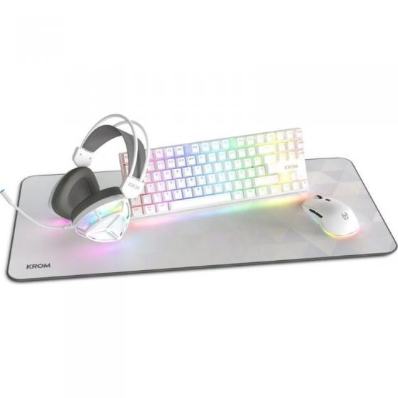 Pack Gaming Krom Klass/ Teclado RGB + Ratón Óptico RGB + Alfombrilla + Auriculares RGB