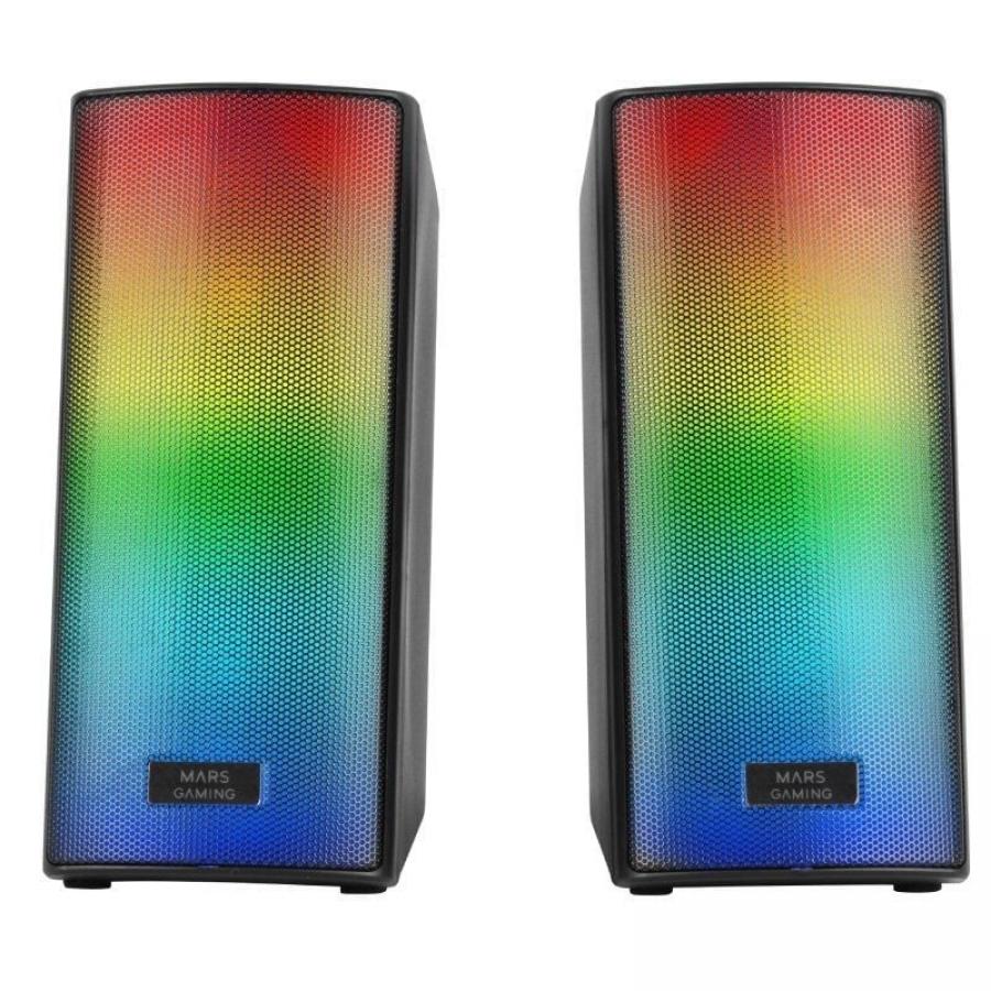 Altavoces con Bluetooth Mars Gaming MSRGB2/ 15W/ 2.0/ Negros