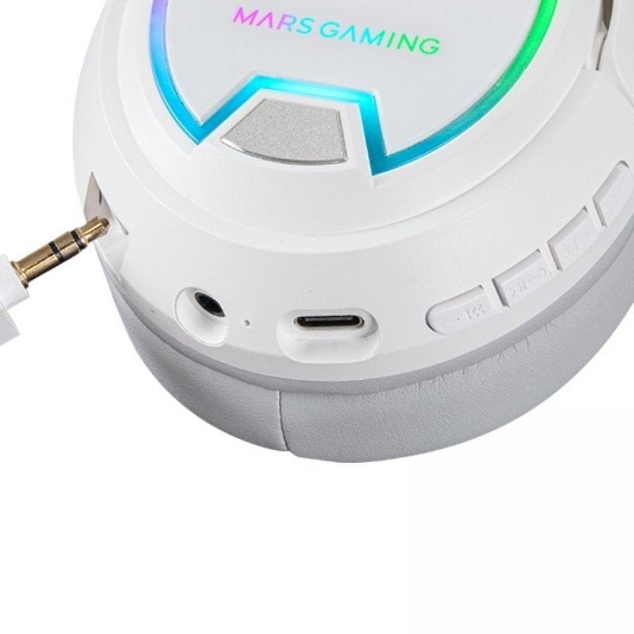 Auriculares Gaming Inalámbricos con Micrófono Mars Gaming MHW100/ Jack 3.5/ Blancos