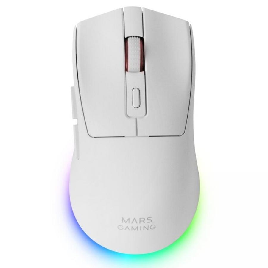 Ratón Gaming Inalámbrico Mars Gaming MM-T3/ Batería recargable/ Hasta 14400 DPI/ Blanco